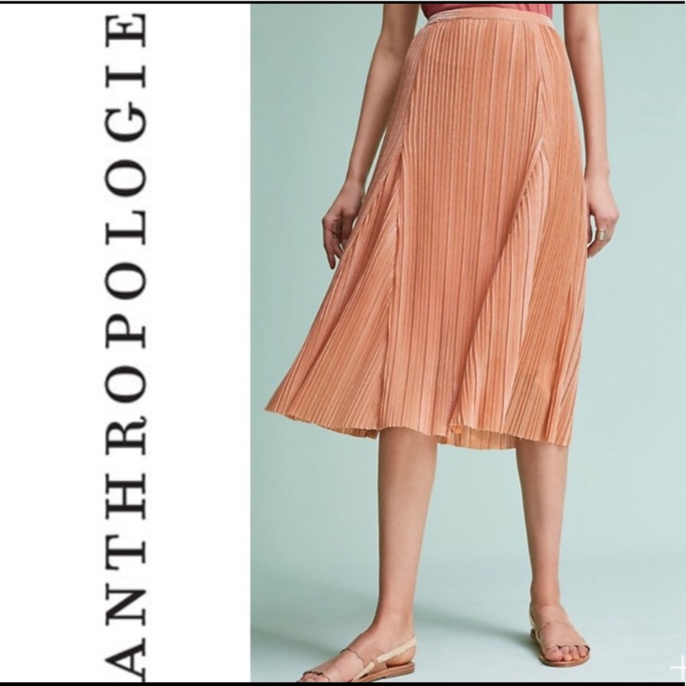 Anthropologie Maeve Metallic Rose Skirt NWT